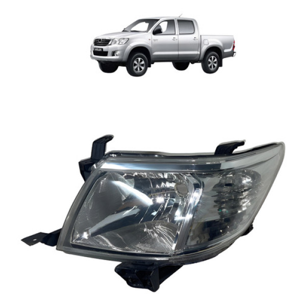 Farol Hilux 2012 2013 2014 2015 Esquerdo Pick Up Cromado