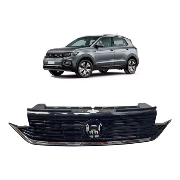 Grade Radiador T Cross 2019 A 2021 Black Piano C/friso 