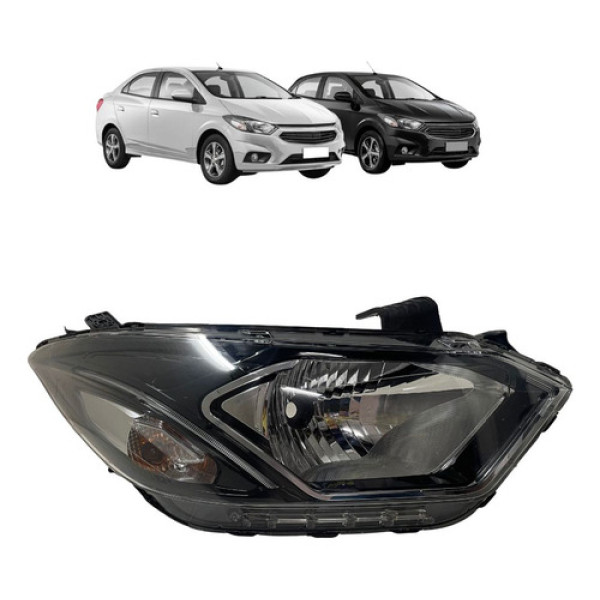 Farol Direito Led Ônix Prisma 2017 A 2020 Manual F/ Cromado