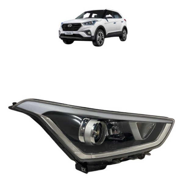 Farol Direito Hyundai Creta 2017 A 2021 S/led Com Projetor