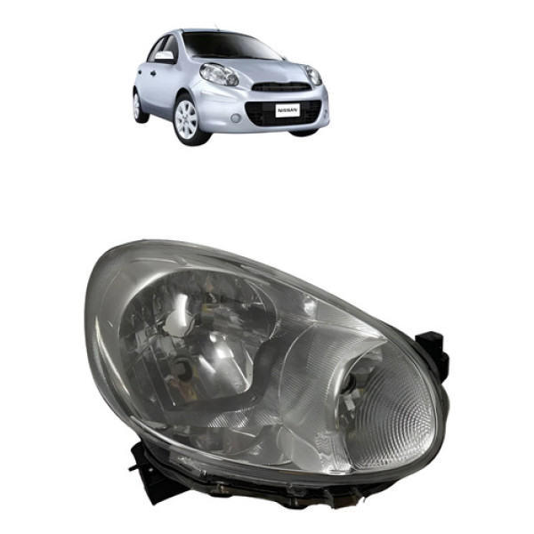 Farol Direito Nissan March 2012 A 2015 Cromado