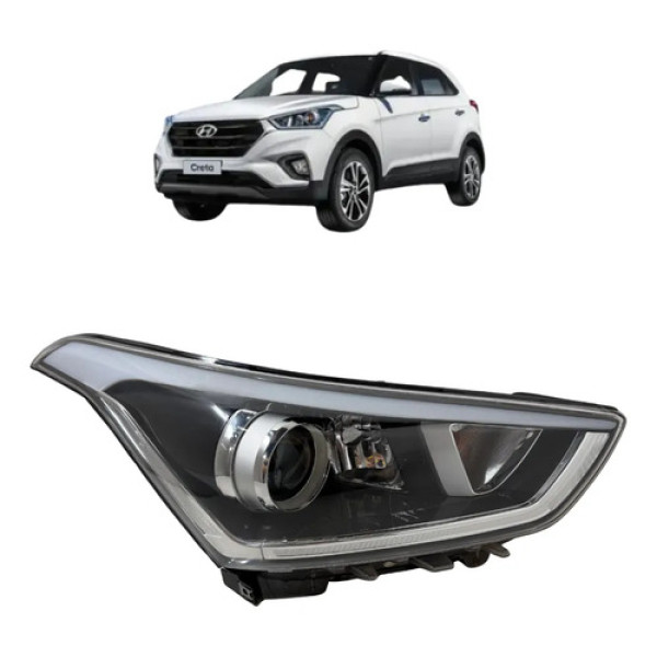 Farol Direito Hyundai Creta 2017 A 2021 S/led Com Projetor Direito/passageiro