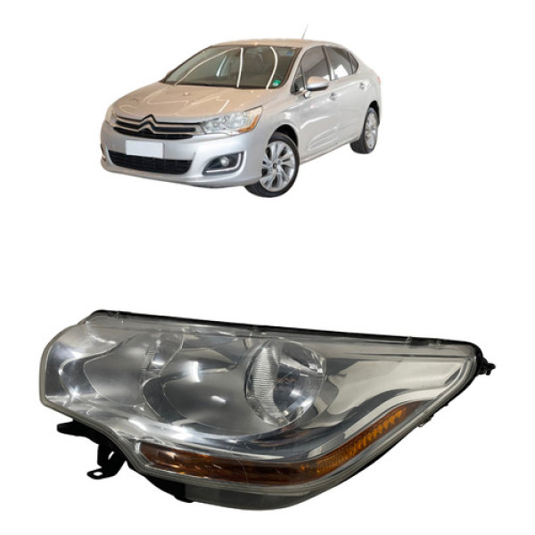 Farol Citroen C4 Lounge 2014 2015 2016 Ambar - Lado Esquerdo Esquerdo/motorista