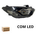Farol Direito Led Ônix Prisma 2017 A 2020 Manual Friso Preto