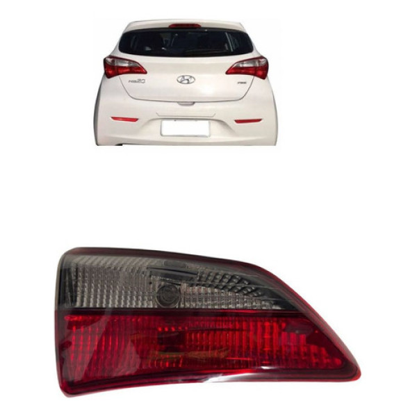 Lanterna Traseira Esquerda Hb20 Hatch 2012 A 19 Tampa Fumê  Esquerdo/motorista Vermelho