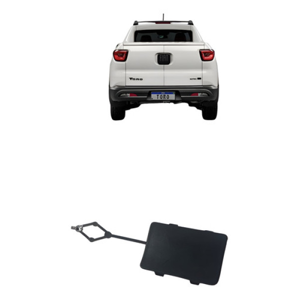 Tampa Reboque Para-choque Traseiro Fiat Toro 2016/2025 Orig