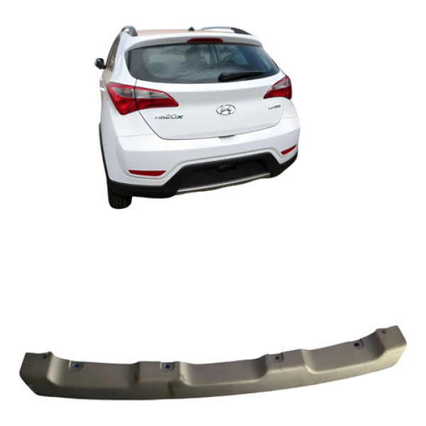 Moldura Pára-choque Tras Hyundai Hb20x 2016 2017 2018 2019 Cinza