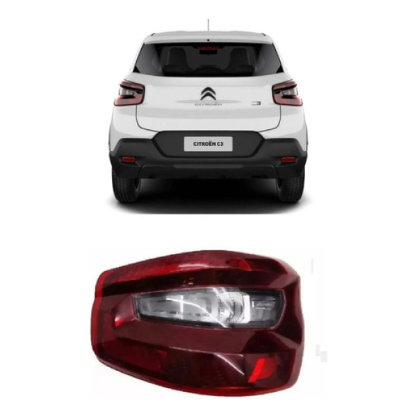 Lanterna Lado Direito Citroen C3 2023 2024 2025  Direito/passageiro Vermelho